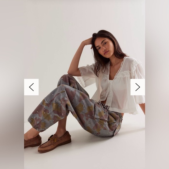 Free People Pretty Rebel Camo Pants size small - NWOT - Picture 4 of 12